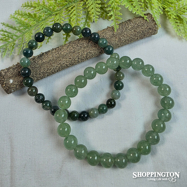 Crystal Gemstone Bead Bracelet - Aventurine