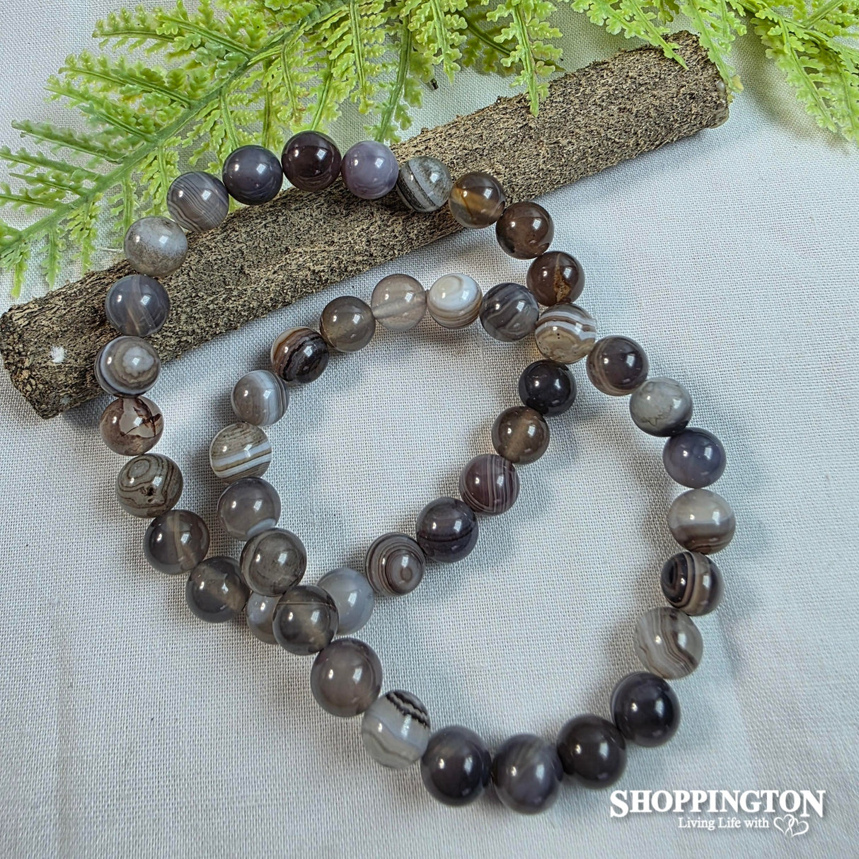 Crystal Gemstone Bead Bracelet - Charoite