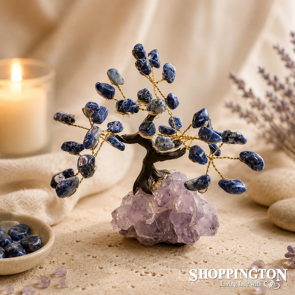 Crystal Gemstone Tree - Lapis 14cm