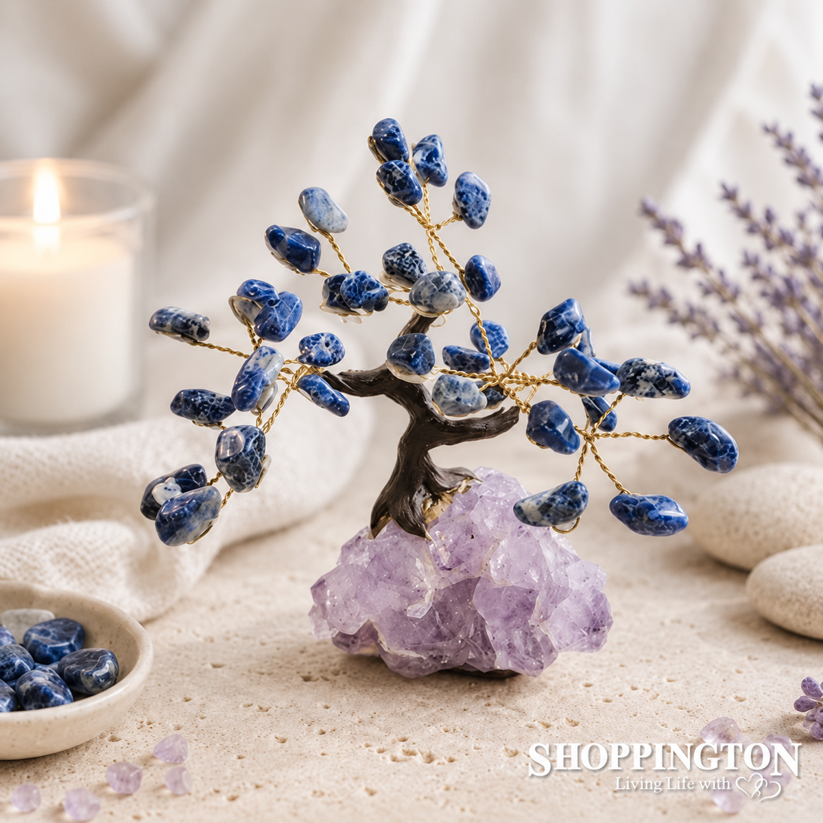 Crystal Gemstone Tree - Lapis 14cm