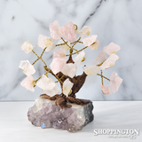 Crystal Gemstone Tree - Wire Rose Quartz