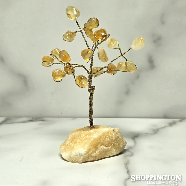 Crystal Gemstone Wire Tree 10cm - Citrine