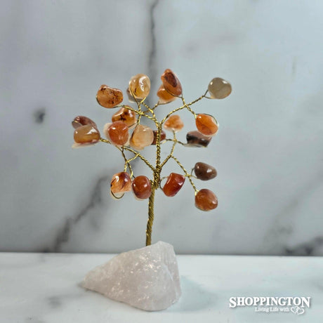 Crystal Gemstone Wire Tree Carnelian - 12cm
