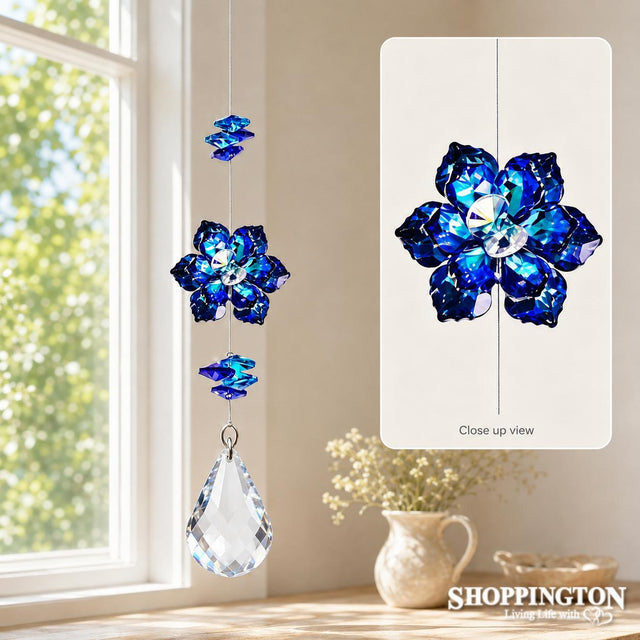 Crystal Spinner - Blue Crystal Flower Drop