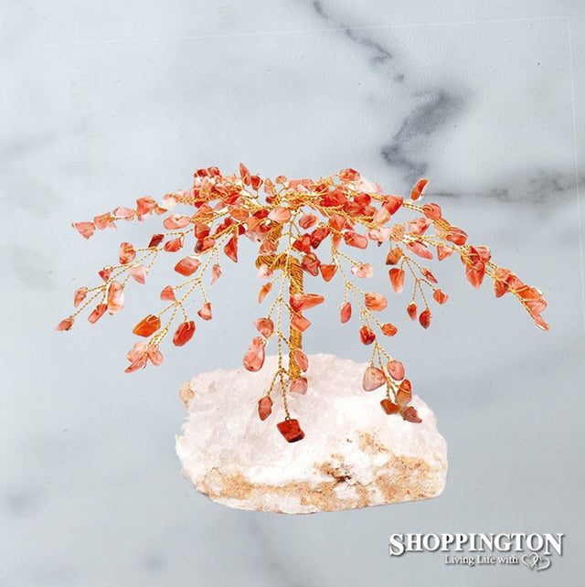 Crystal Tree - Carnelian with Crystal Base