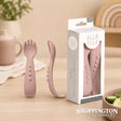Curved Silicone Forks Dusty Pink 2pk