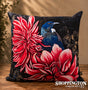 Cushion - NZ Print - Tui in the Dahlias - Anita Madhav
