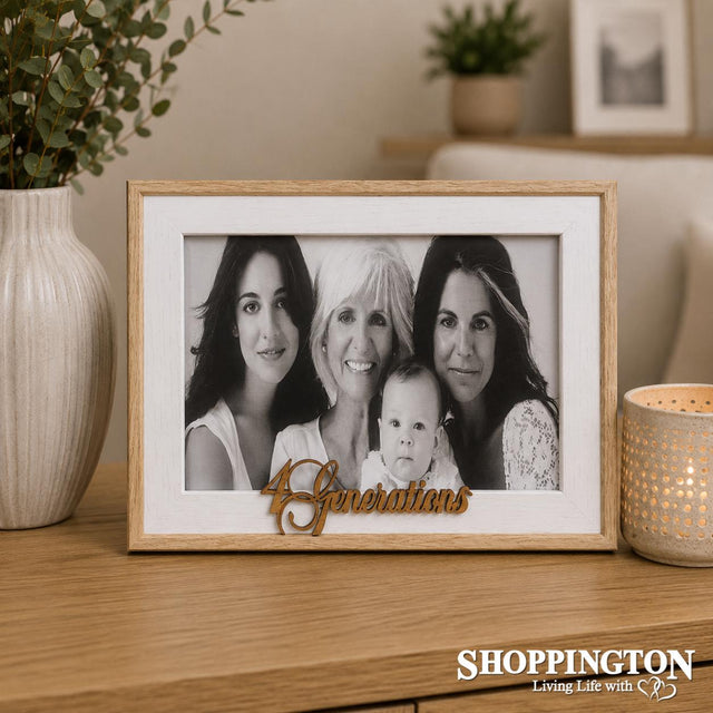 Designer Natural Wood Photo Frame 4 Generations