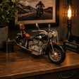Die Cast Metal Replica Black & Gold Flame Motorbike