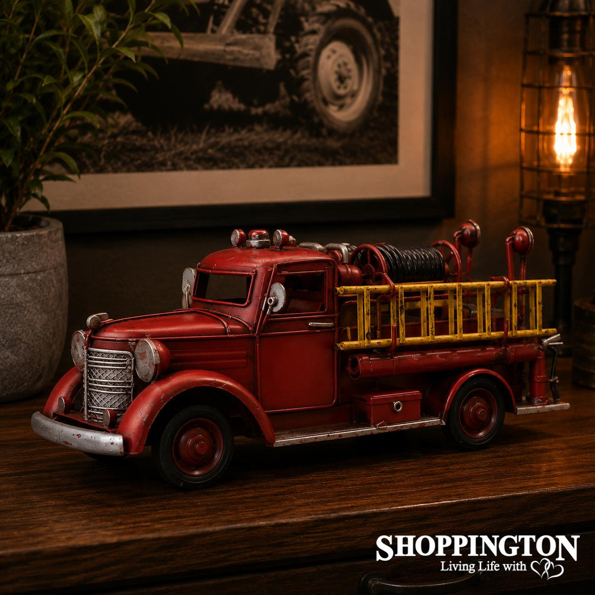 Die Cast Metal Replica Rustic Fire Truck