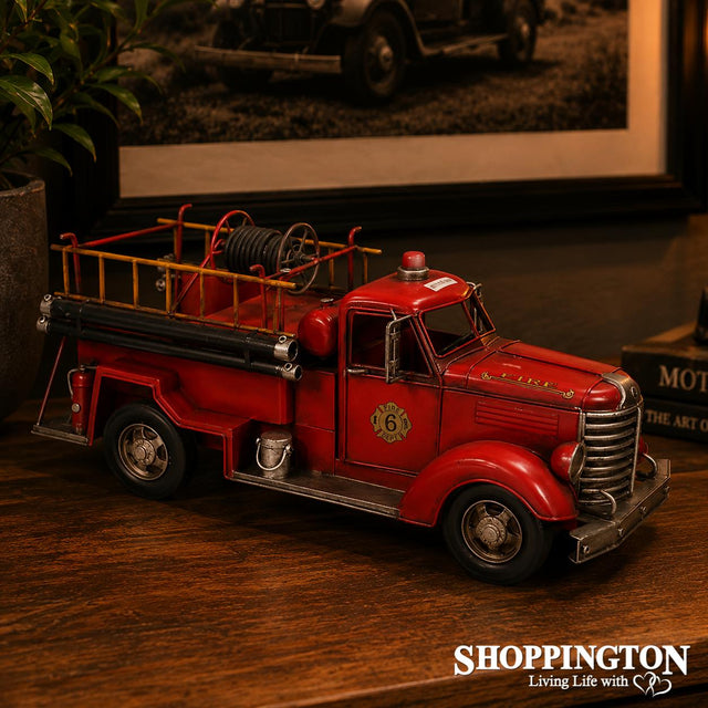 Die Cast Metal Replica Vintage Fire Truck Top Reel