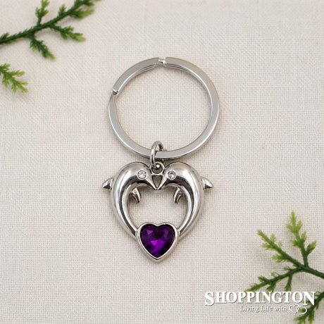 Dolphin Keyring - Amethyst
