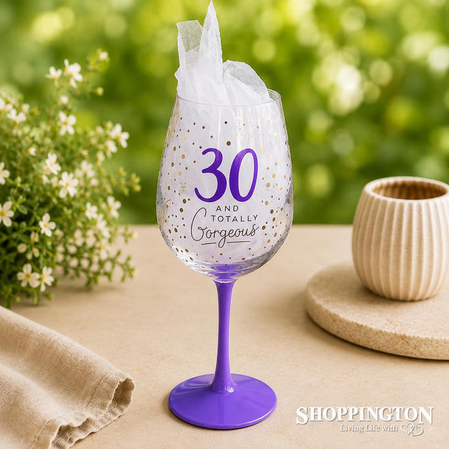 Dotty Star Wine Glass - 30th