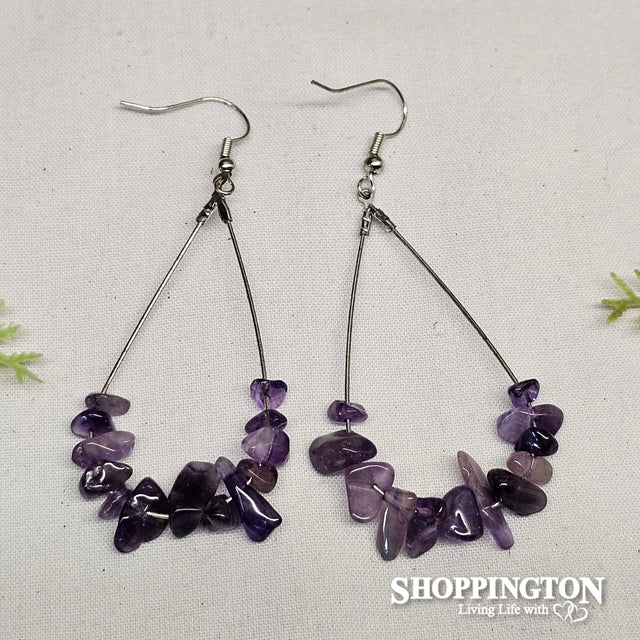 Earrings - Amethyst Hoop