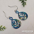 Earrings - Blue Koru & Paua