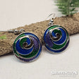 Earrings - Blue/Purple Koru Disc