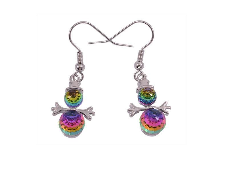 Earrings - Colourful Snowman (Swarosvski Crystal)