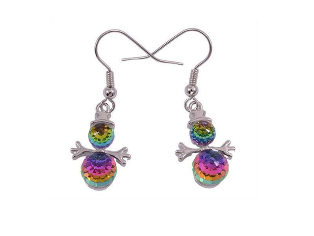 Earrings - Colourful Snowman (Swarosvski Crystal)