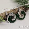 Earrings - Green Koru Laser
