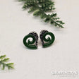 Earrings - Jade Resin Koru Heart Stud