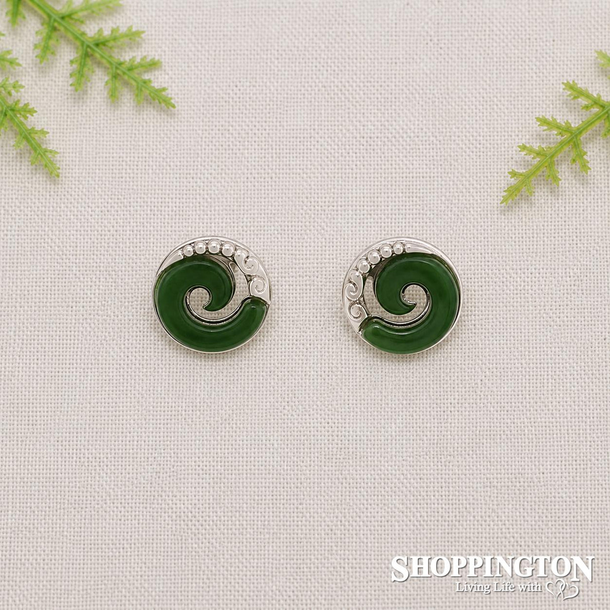 Earrings - Jade Resin Koru Studs