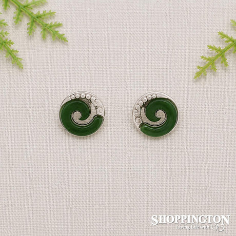 Earrings - Jade Resin Koru Studs