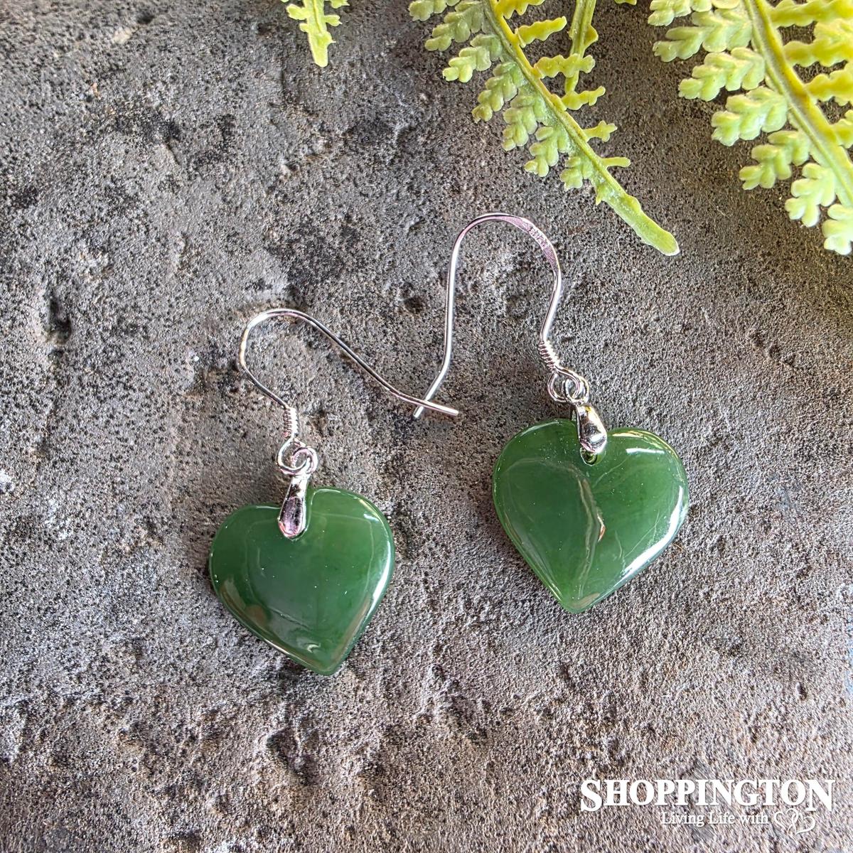 Earrings - Kahurangi Pounamu Heart