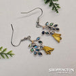 Earrings - Kowhai & Paua Leaves