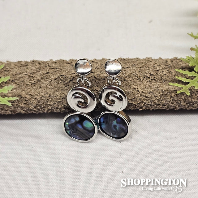 Earrings - Paua Bead & Koru