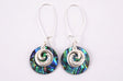 Earrings - Paua Disc with Koru