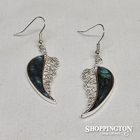 Earrings - Paua Fern