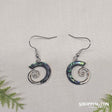 Earrings - Paua & Silver Koru