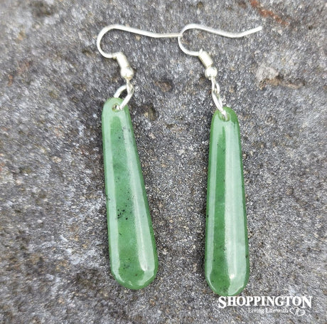 Earrings - Pounamu Drop 50mm