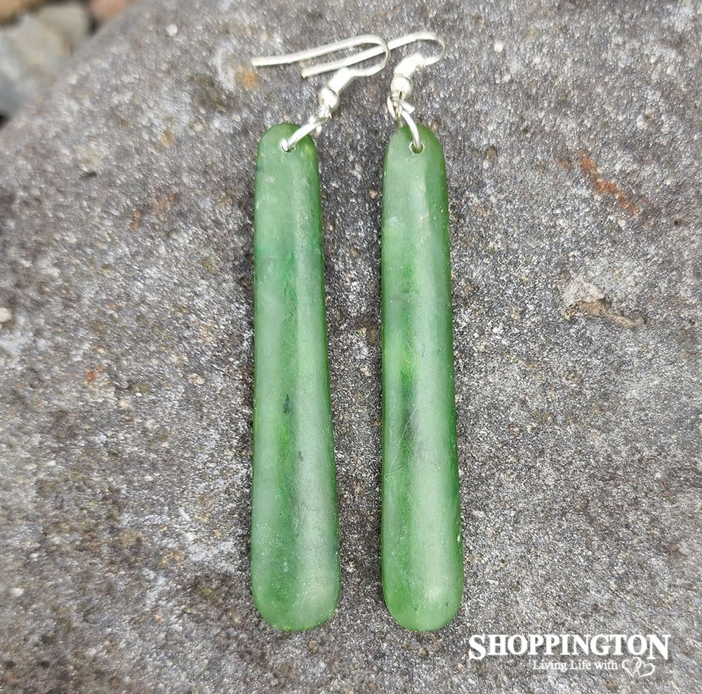 Earrings - Pounamu Drop 70mm