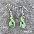Earrings - Pounamu & Silver Twist
