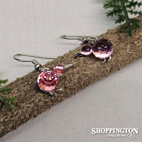 Earrings - Swarovski Crystal Kiwi - Pink