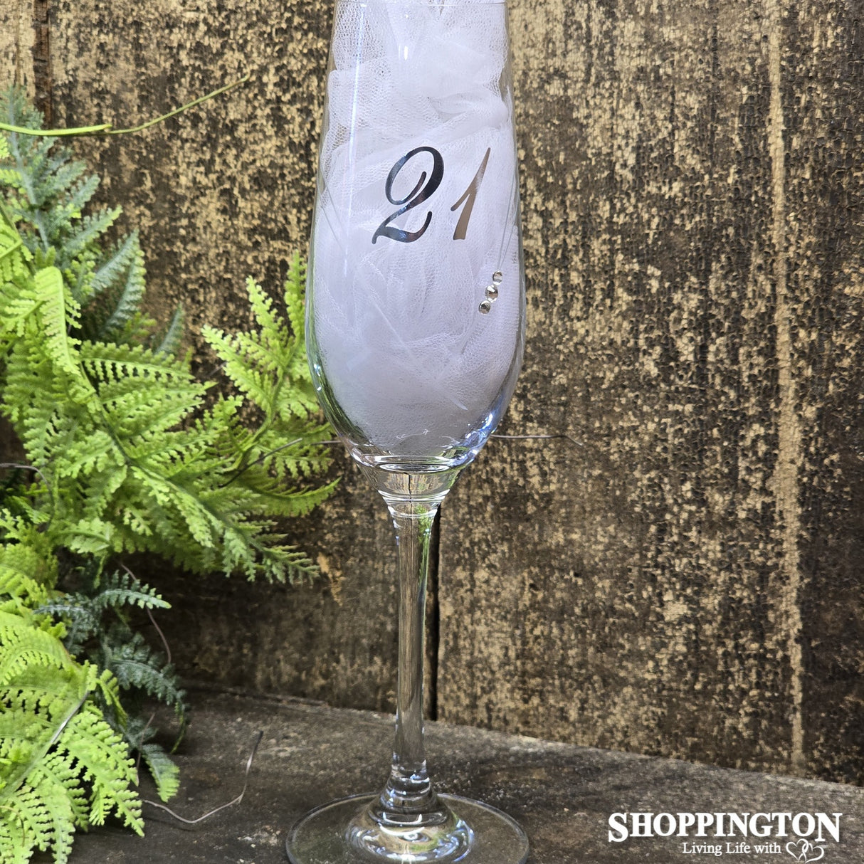 Etched Heart Wine Glass - 21st