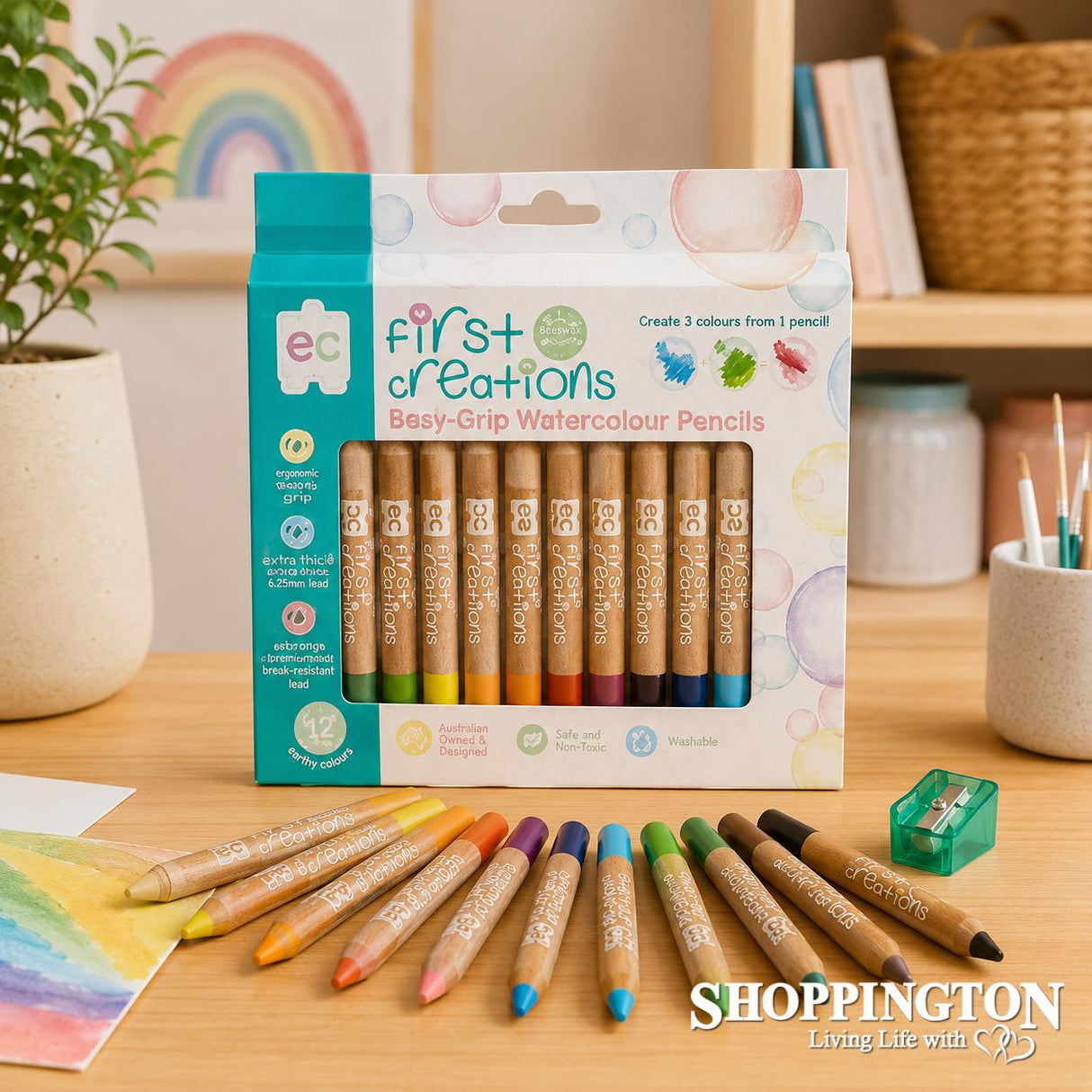 First Creations - Easi-Grip Wooden Pencils 12pk