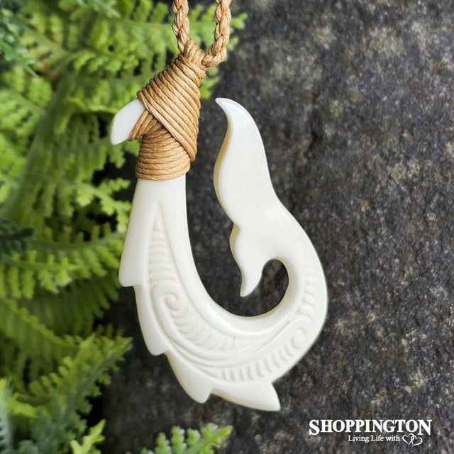 Fish-hook & Whale-tail Bone Pendant