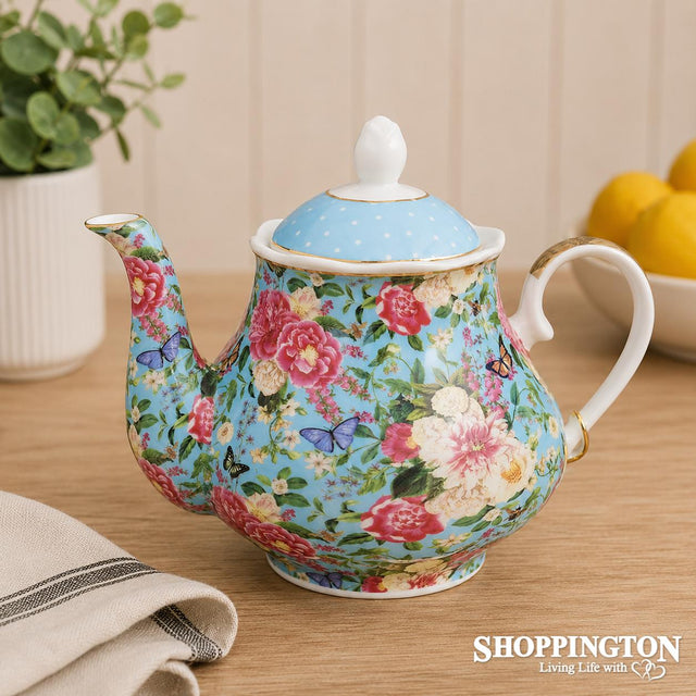 Floral Garden - Blue Tea Pot