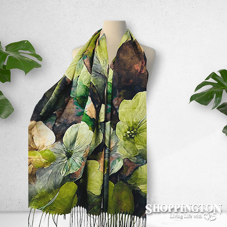 Floral Scarf - Green Tones