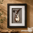Framed Maori Art Work - Wood and Bone Matau