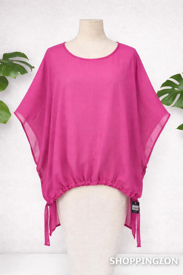 Fuschia Drop Side Summer Top