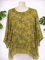 Gabriella 2 Layer Top - Chartreuse