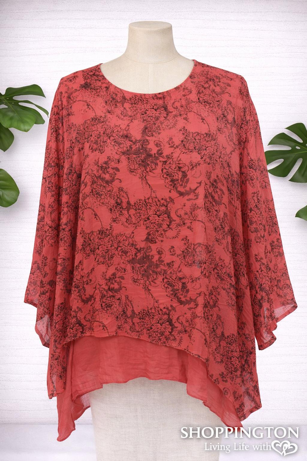 Gabriella 2 Layer Top - Watermelon
