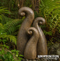 Garden Ornament - Pottery Koru Garden Art - Gold & Black (set of 3)