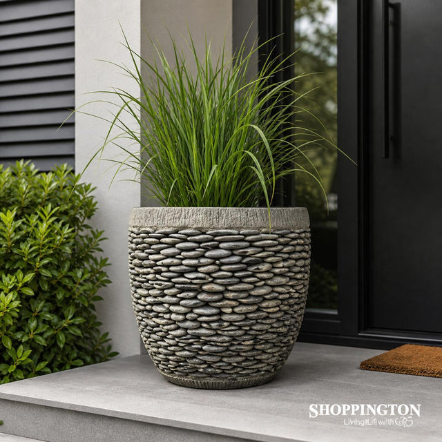 Garden Pot - Grey River Stone Pot - Round 40cm
