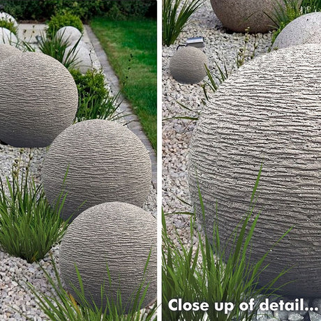 Garden Sculpture - Concrete Ball (Grey) 40cm