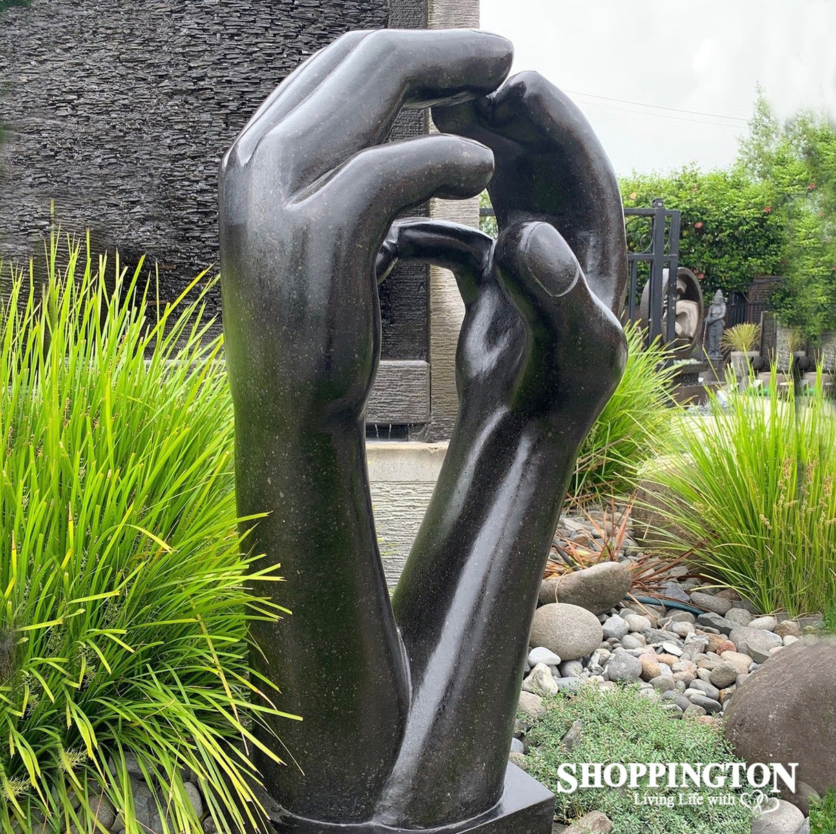 Garden Sculpture - Terrazzo - Hands Black 100cm