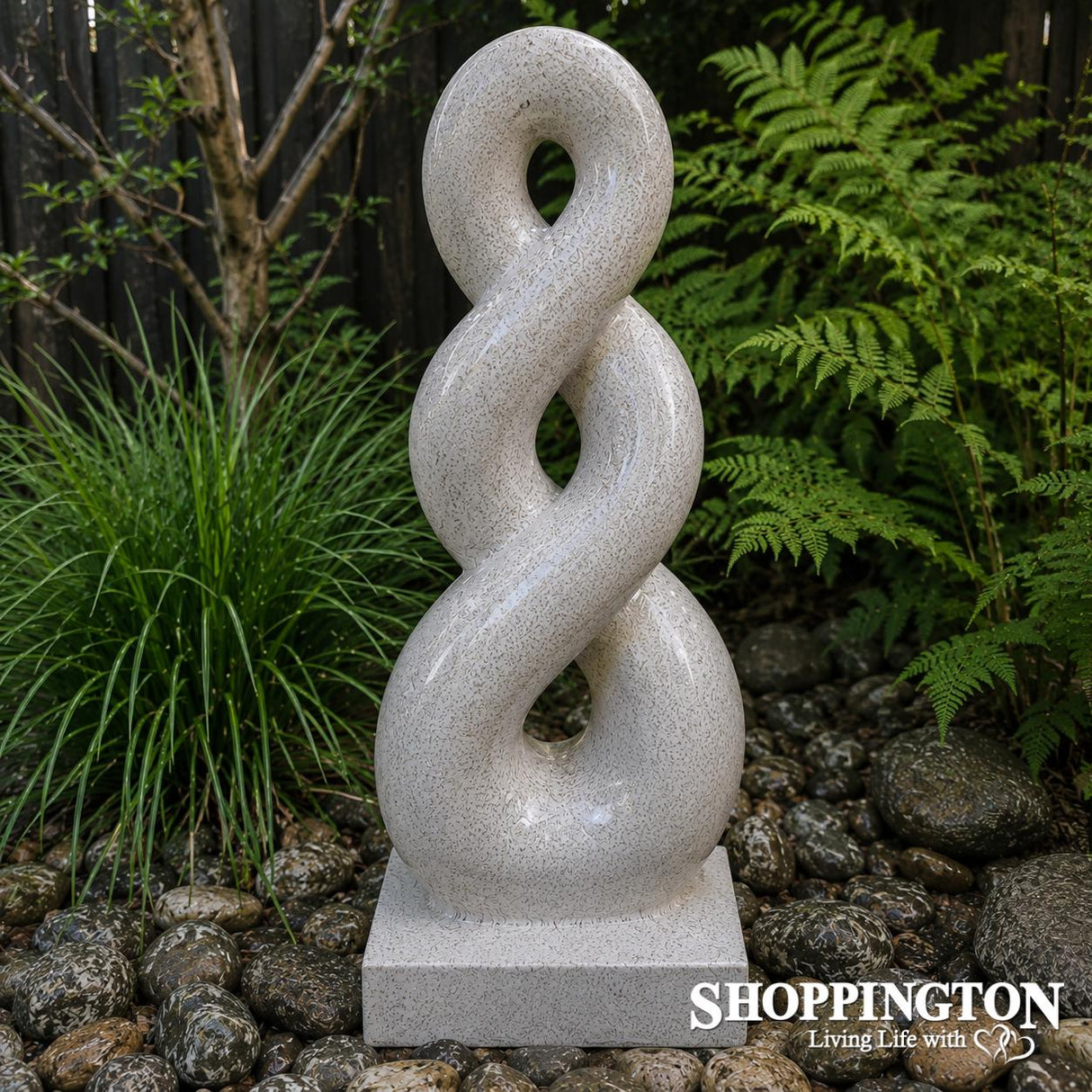 Garden Sculpture - Terrazzo - Infinity Twist White
